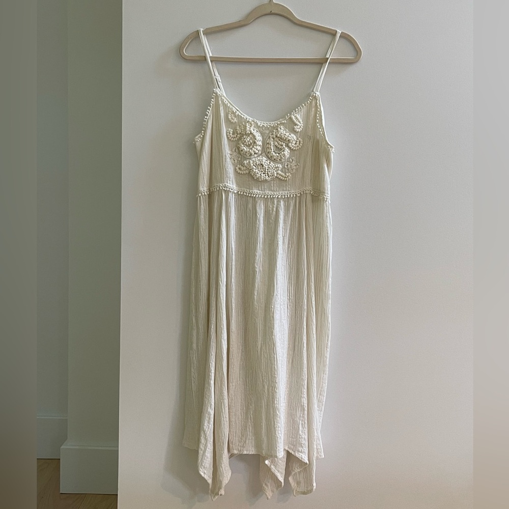 White Embroidered Swim Coverup